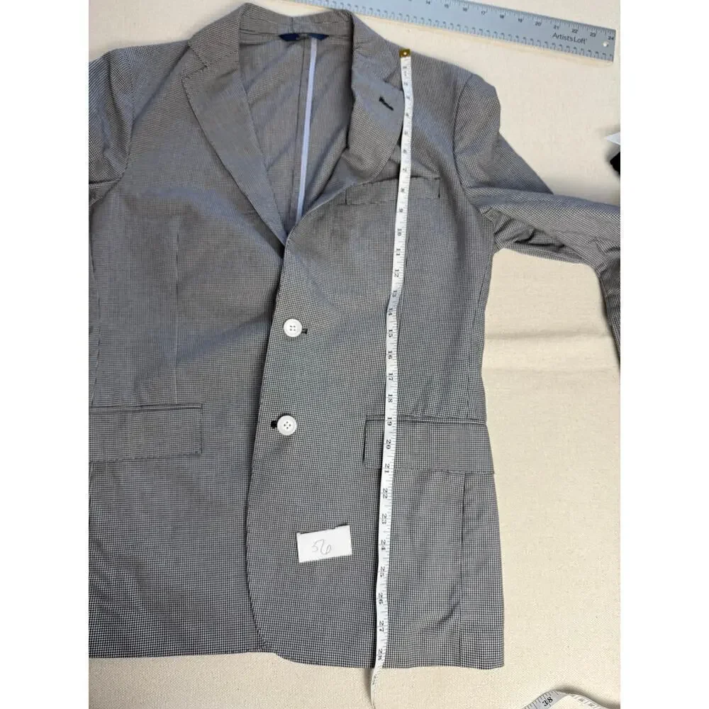 Brooks Brothers Mens Blazer Black White 38S 100% Cotton 346 Regent Sports Coat
